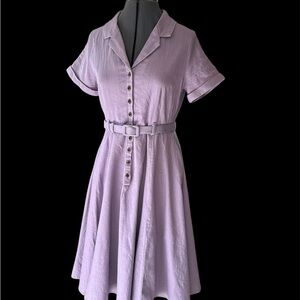 ModCloth x Collectif Purple Retro Buttoned Dress